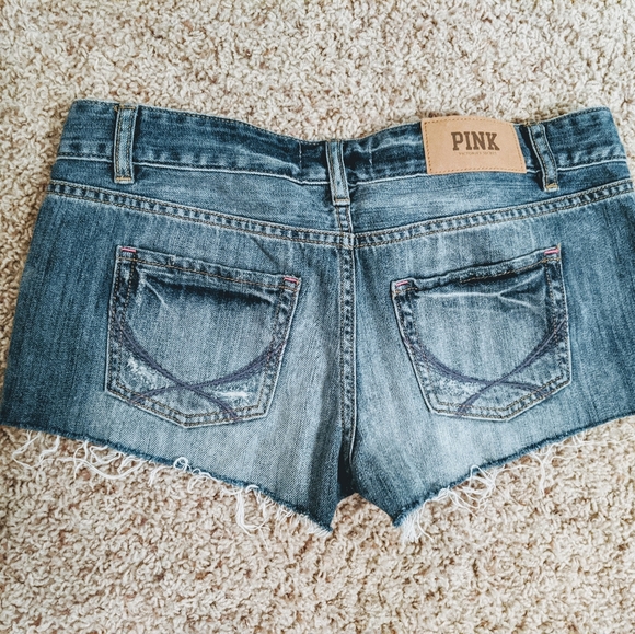 VS Pink Cutoff Jean shorts - Picture 2 of 3